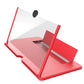 Red stand with transparent top on a white background