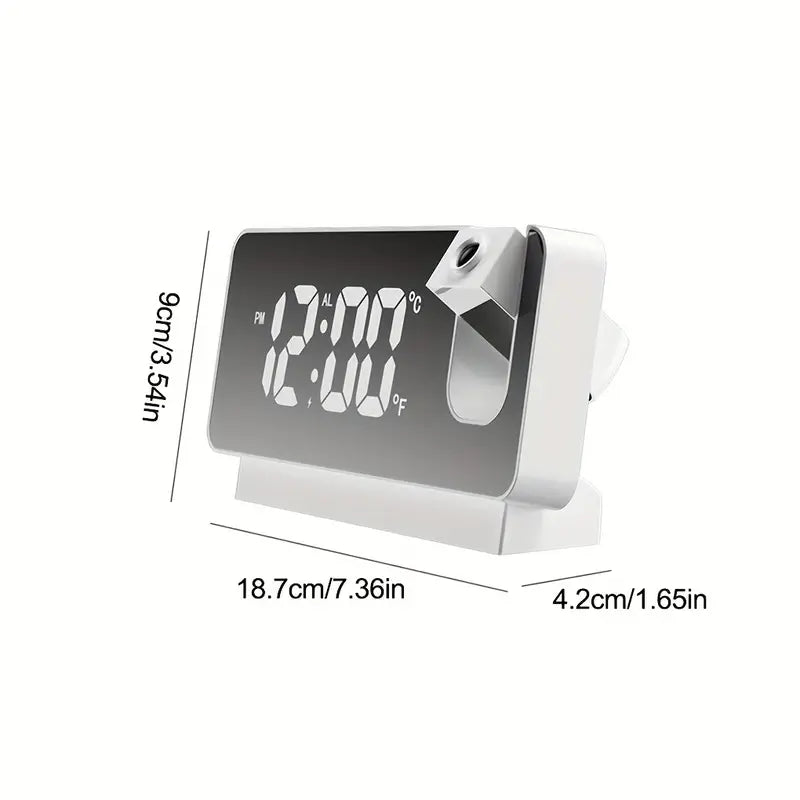 LED Projection Alarm Clock with USB Charging Port