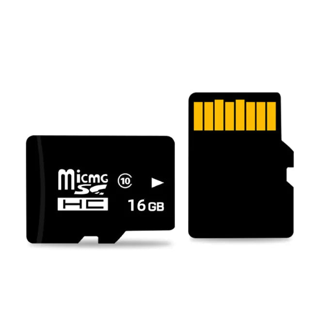 16GB microSD card with 'micom' branding on a white background