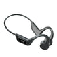Black wireless earbud headset on a white background