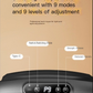 Product with control panel and text about 9 modes and levels of adjustment on a beige background