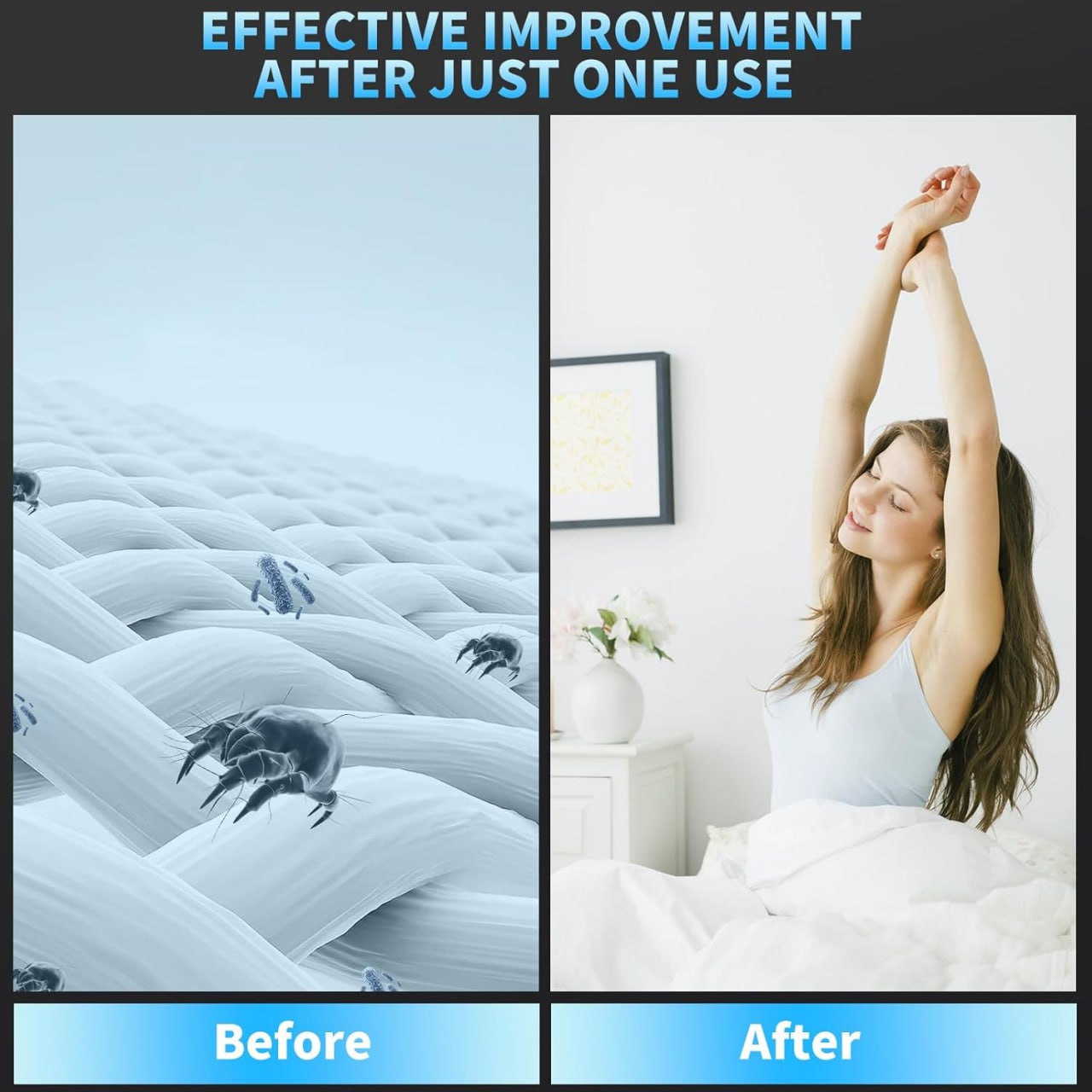 Colesy 16Kpa UV Mattress Vacuum handheld-500W Bed Cleaner for Allergens & Hair