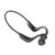 Black wireless earbuds with a neckband on a white background