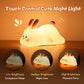 big face Rabbit Night Light - Silicone Bunny Lamp, Dimmable, Rechargeable, Kids.